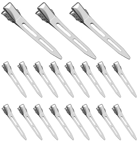 100 Stück silberne haarspangen damen, Metall haarklammer 5,5 cm, haarclips, Alligator Clips, spurlose haarklammer klein, mit Mädchenfrisur-Design, DIY-haarspangen klein, Friseursalon