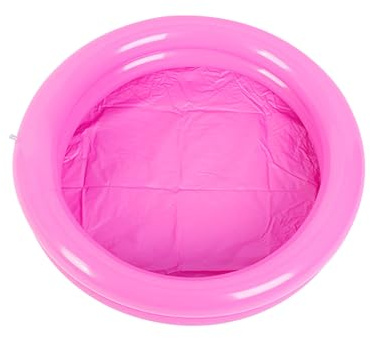 Mini Inflatable Baby Swimming Pool, Paddling Pool for Babies, 2 Ring with Inflatable Safety, Sea Animals Patterns, for Indoor Outdoor Girls Boys Garden Backyard (Pink)
