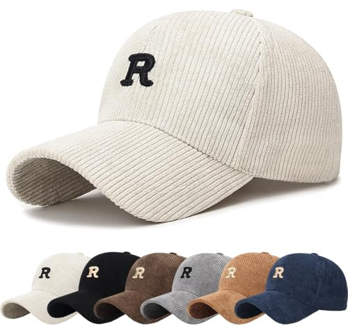 DURINM Berretto da Baseball in Velluto a Coste Cappello Invernale Caldo Tinta Unita Classico Vintage Unisex Berretto Sportivo Baseball Cappellino con Cappellini