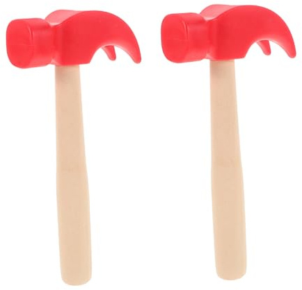 FUNOMOCYA 2 Stück Teiliges Holzhammer für Simuliertes Werkzeug mit Runder Glatter Oberfläche Sicher und Griffsicher für DIY Spiele und Eltern Junge Mädchen Interaktion für Jungen und Mädchen