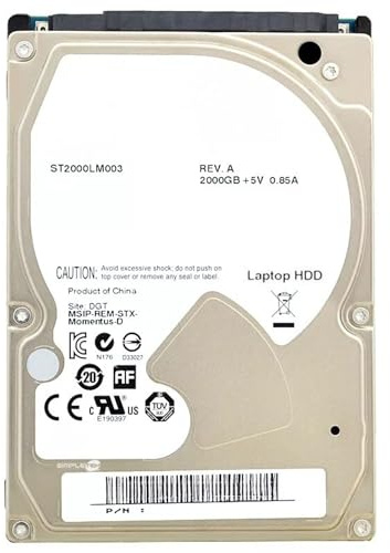 SIMPLETEK - Hard Disk Interno 2.5 2TB (2000GB) | SATA III 5400RPM | Cache 32MB | Ideale per PC, Notebook (Ricondizionato)