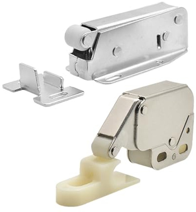 MUCKLILY Serratura a Scatto per Porta Armadio 4 Pezzi Chiusura Autobloccante a Pressione in Acciaio Laminato Catenaccio per Mobili Cucina e Camera Apertura Automatica senza Sforzo