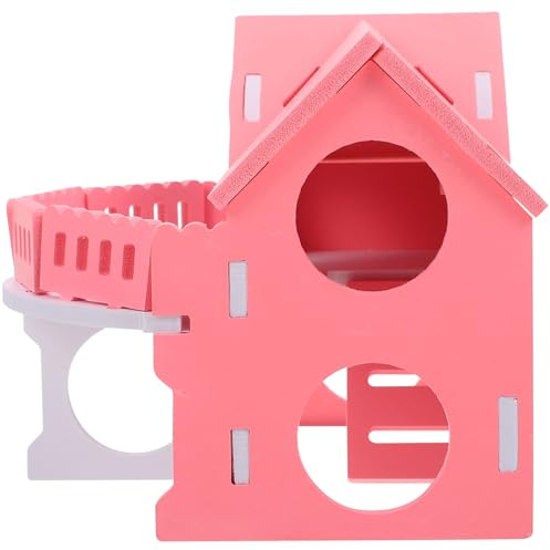 iplusmile Hamsterhaus aus Kunststoff Beißfestes Hamsterversteck und Schlafnest Rosa 18x15x14cm Spiel und Rückzugsort für Zwerghamster und Kleine Nager