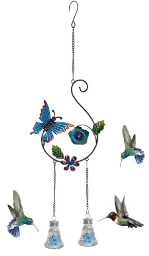 Distributeur de nourriture pour colibri | Décoration colorée élégante avec protection contre les fourmis et les abeilles | Distributeur de nourriture pour colibris de jardin et d'extérieur | Pour la