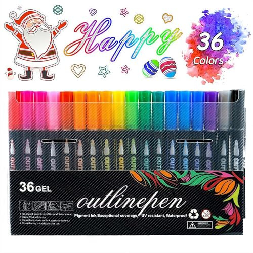 36 colori glitterati, magici pennarelli glitterati, penne glitterate regalo per ragazze dai 4 ai 12 anni, pennarelli glitterati per scrapbooking, arte, disegno, biglietti regalo, decorazioni fai da te