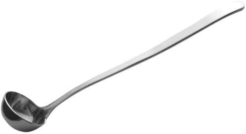 Tofficu Cuillère à Miel Inox à Long Manche Cuillère Condiments Profonde Acier Inoxydable pour Cuisine Service Sauce et Huile Ustensile et Facile à Nettoyer