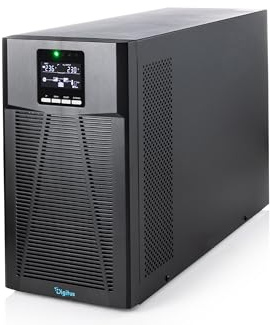 DIGITUS Uninterrupted power supply – OnLine UPS system – 3 kVA 3 kW – 8x IEC C13 sockets – Power factor 1.0 – UPS software – RS232, RJ45 and USB port – Tower – Black