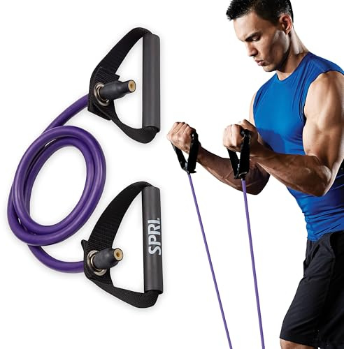 SPRI Xertube Resistance Bands with Handles – All Exercise Cords Sold Separately with Home Gym Workout Fitness Door Anchor Attachment Option