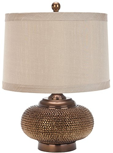 SAFAVIEH Lighting Collection Alexis Modern Farmhouse Gold Bead 19-inch Bedroom Living Room Home Office Desk Nightstand Table Lamp (LED Bulbs Included)