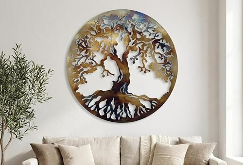 MetalArtWallDecor Arbre de Vie, la Chaleur de Couleur 59,7 cm Décoration Murale en métal