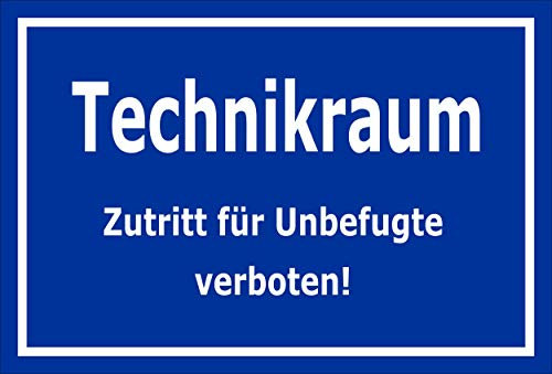Melis-Folienwerkstatt Schild - Technik-Raum - 30x20cm | 3mm Aluverbund – S00070-079-F -20 VAR