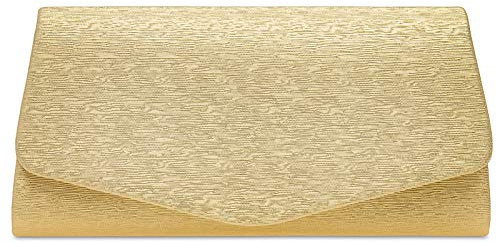 Caspar TA526 Damen elegante Glanz Clutch Tasche Abendtasche, Farbe:gold, Größe:Einheitsgröße