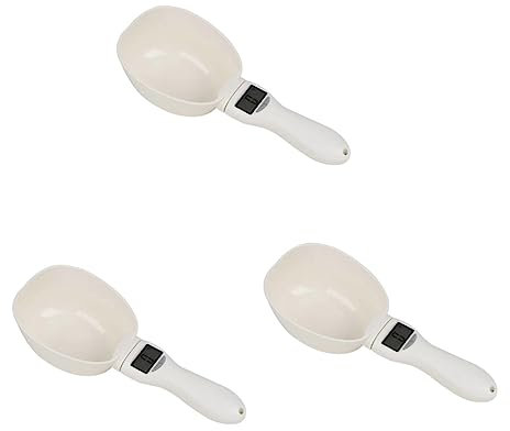 Mipcase 3 Stücke -langlebiges Material Digitale Löffelwaage Elektronische Waage Genaue Tiernahrung Küche Weiß Mehrzweckwaage