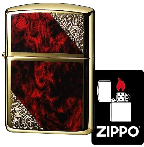 Zippo 162GW-RM Windproof Brass Double Sided Venetian Lighter Armor with Special Sticker Gold