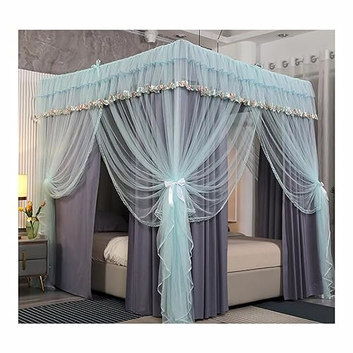 Betthimmel Doppelbett-Baldachin-Moskitonetz für Twin Queen King, dekorative Schlafzimmer-Bettvorhänge mit Metallklammern, (Size : 180X200X195CM)