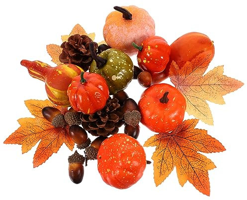 Garneck 1satz Künstlichen Kürbissen Und Herbstdeko Für Halloween Thanksgiving Und Herbstliche Feiern Mit Kunstblättern Eicheln Und