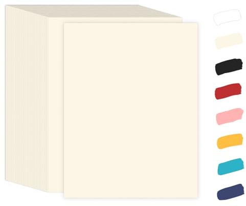 100 Sheets Cream Cardstock 8.5 x 11 Off White Card Stock,Goefun 65lb Ivory Paper Printer Paper for Cards Making, Office Printing, Wedding