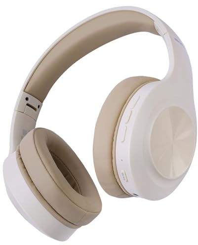 Siindoo JH-923 Casque sans fil supra-auriculaire, 65 heures de lecture, 3EQ, audio haute résolution avec microphone à basses profondes, casque Bluetooth pliable et léger pour voyage/bureau/téléphone