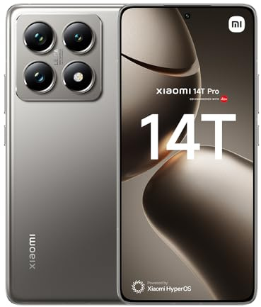 XIAOMI 14T Pro (Smartphone) Display da 6.67'' 144Hz Next-Generation AI, MTK 9300+, Leica Summilux, AISP, Supporta HyperCharge 120W e 50W wireless, 3.4GHz, 12GB+256GB, Titanium