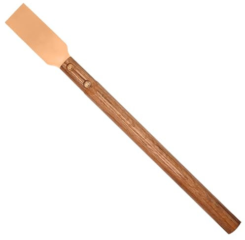 WEDO Rascador de suelo de mango largo resistente sin chispas, cobre berilio, longitud 902 mm, hoja 50 x 2 mm, rascador de suelo con mango de madera, raspador de plancha, espátula, no magnético,