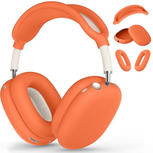 Apple AirPods Max Silicone Protector - Soft Case Cover for Ear Pads, Headband & Ear Cups (Orange)