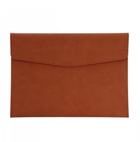 Aktenordner aus Leder Lederumschlag A4 Dokumententasche Pu Leder Aufbewahrungstasche(Brown)