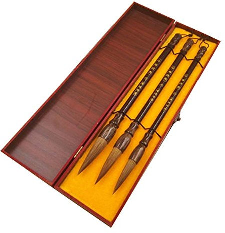 PXAMORTEL Chinesischer Kalligrafie-Pinsel, Kalligraphie-Stifte, Kunststifte, chinesische Kalligraphie-Pinsel, Zeichenpinsel-Set, L/M/S-Größe, 3er-Set, Wolfshaar