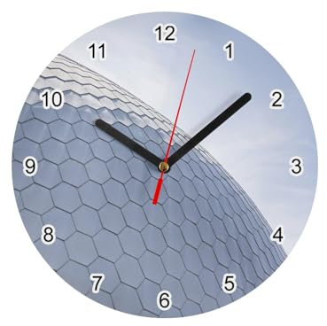 Architecture Hexagonal Faceted Dome Glass Wall Clock Diameter 20 cm White