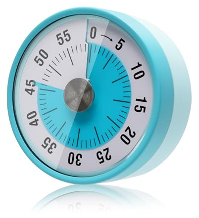 LURICO Visuell timer, 60 minuters nedräkningstimer för barn och vuxna, äggklocka magnetiskt och mekaniskt, perfekt för kök, klassrum, kontor – blå