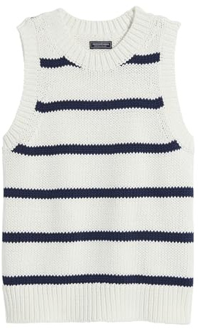 vineyard vines Women's Summer Sweater Tank, Hana Stripe Marshmallow, XL