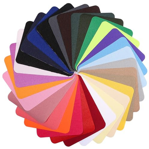 Flicken zum Aufbügeln, Naler 30 Stück Bunte Bügelflicken Kleidung Patches Fabric Aufnäher für Jeans und Kleidung Lochreparatur und Dekoration