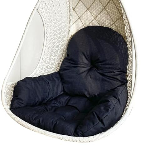 PPGE Home Cushions for Hanging Egg Chair, Washable Swing Chair Cushion, Thicken Patio Hanging Egg Chair Pads Cushion for Garden Hanging Basket Chair Seat (Only Cushion)(Color:Black)