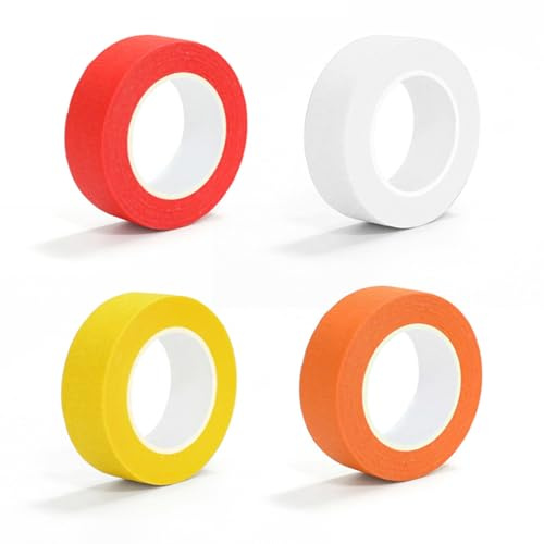 DOMTLTY 4 Rollen Buntes Kreppband/Washi Tape Set – 10mm x 13m, Farbiges Klebeband für DIY, Scrapbooking, Handwerk, Malerarbeiten & Kinderkunst