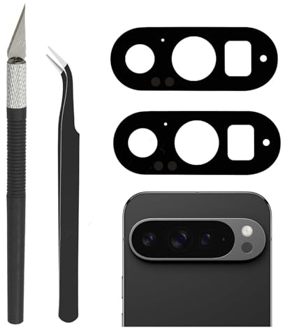 2 uppsättningar Cemobile bakre kameralins glas ersättning för Google Pixel 9 Pro med förinstallerat lim och reparationsverktygssats