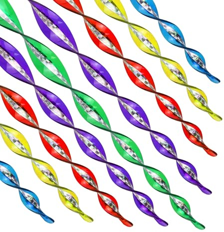 KOKMEYA Lot de 10 tiges anti-oiseaux laser à suspendre en plastique, dispositif de dissuasion des oiseaux, rotation alimentée par le vent, tiges réfléchissantes pour éloigner les oiseaux des fenêtres