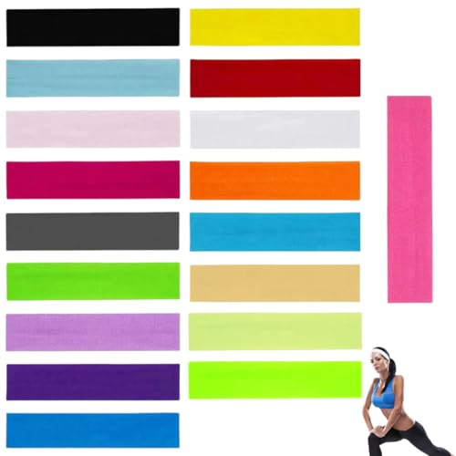 18 Pezzi Fasce per Capelli, Sportiva Fascia Capelli, Fascia Colorato Capelli Donna, Headband Unisex, Fascette Antiscivolo per Sport, Yoga, Pulizia del Viso, Fitness,fascia capelli