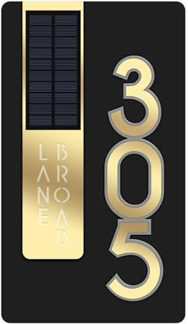 Letrero solar personalizado con número de casa, luces solares retroiluminadas, número de casa para exteriores, placa solar moderna para puerta, placa de dirección iluminada, letreros alimentados para