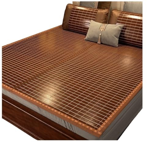 TOTIKI Esterillas Refrescantes Estera para Dormir De Verano, Esteras De Bambú Exquisitas para Dormitorio, Esteras Dobles De Paja para Dormitorio Escolar En Casa Colchoneta Verano(1.5x1.95m)