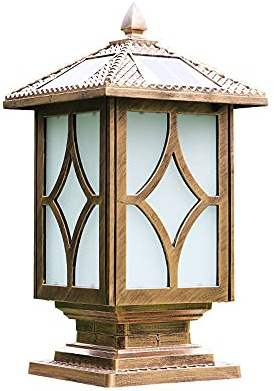 Lampada da Tavolo a Colonna Solare per Esterni, Lampada da Tavolo a Colonna con piedistallo Impermeabile IP55, Lampada da Giardino, Lampada da Giardino, Villa, Percorso Solare (Bronzo)