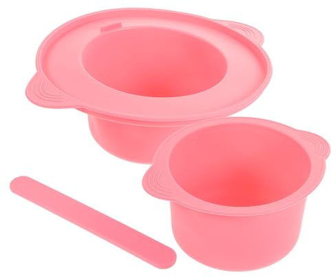 WOFASHPURET Kit de Cuenco de Silicona para Mascarillas Grande 400 Ml Resistente al Calor Color Rosa para Depilación Femenina en Salones y Uso Doméstico con Varilla Mezcladora Rosa