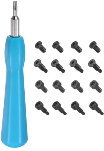 QUARKZMAN Cacciavite Doppia Estremità aimanté T6 T15 Torx Con 20 Pezzi Viti Per Sostituzione E Reimpostazione Password Ring Video Doorbell Blu