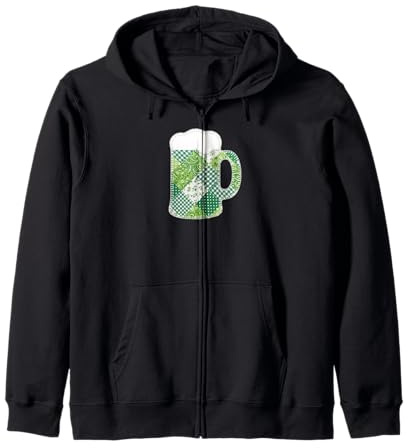 Chope à bière matelassée pour la Saint-Patrick 2026 Sweat à Capuche