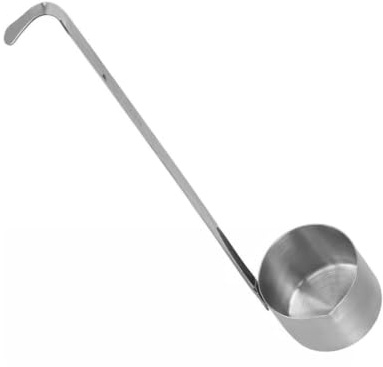 ULTECHNOVO Cucharón Medidor de Acero Inoxidable de 250ml con Fondo Plano y Gancho para Verter Aceite y Vino en Cocina y Bartending