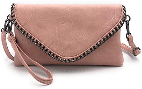 ELIOX - Elegante Frau Clutch Bag mit Kette und Schultergurt aus weichem Kunstleder - Kleine Abend Clutch Bag Girl Handtasche Elegante Taschen Zeremonie Hochzeit
