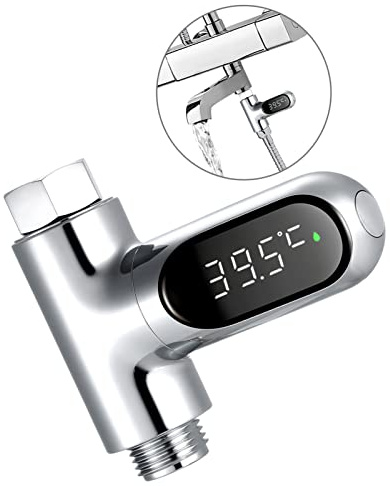 Bedler LED-Digital-Dusche-Temperaturanzeige 0~100 ℃ Baby-Badewasser-Thermometer Celsius/Fahrenheit-Anzeige 360 ° drehbarer Schirm für Hauptküche-Badezimmer Duschthermometer
