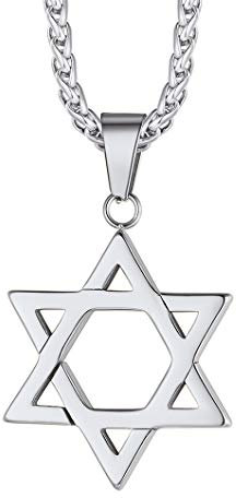 Richsteel Edelstahl Hexagramm Davidstern Halskette Klassische Davidstern Anhänger Herren Schmuck für jeden Tag