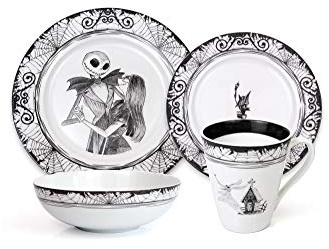 The Nightmare Before Christmas 16-Piece Dinnerware Set | Ceramic Dish Set