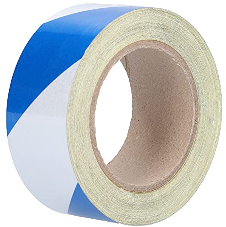 Duokon Nastro Riflettente di Sicurezza, 5 Cm X 30 M a Strisce Bianche Blu, Strisce di Sicurezza per Nastro Segnaletico, Impermeabile, Buona Luminosità