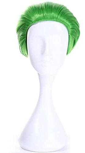 Dagua Anime Cosplay Perücke，Joker Perücke，Men Short Green Perücke，Mit Kostenloser Perückenkappe，für Party Alltag Halloween Perücke Cosplay(Size:Style 2)
