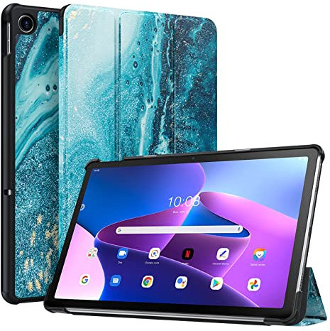 TiMOVO Custodia Protettiva Compatibile con Lenovo Tab M10 Plus 3rd Gen 10.6 Pollici 2022, Sottile e Leggero, Custodia Protettiva a Guscio Posteriore Rigido per Lenovo Tab M10 Plus 2022, Blu/Oro